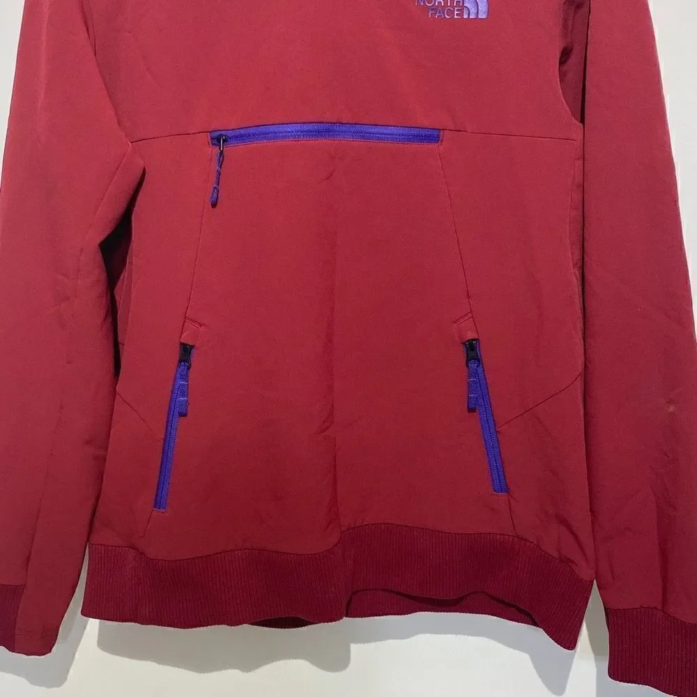 The North Face Men's Triple Zip‎ Pocket Pullover Hooded Red Sweatshirt Size S
